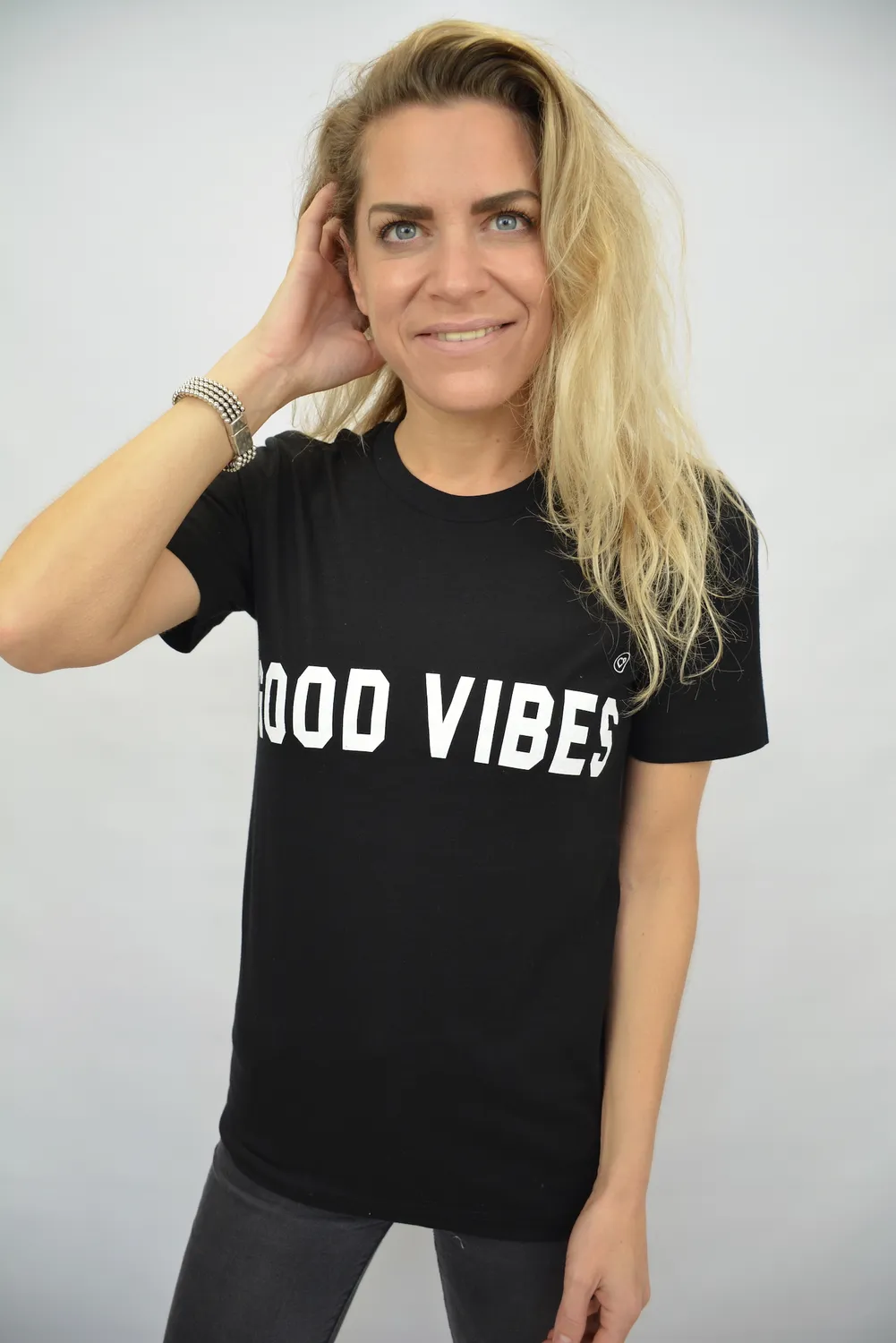 LOVEDRUNKY Good Vibes T-shirt Good Vibes shirt zwart