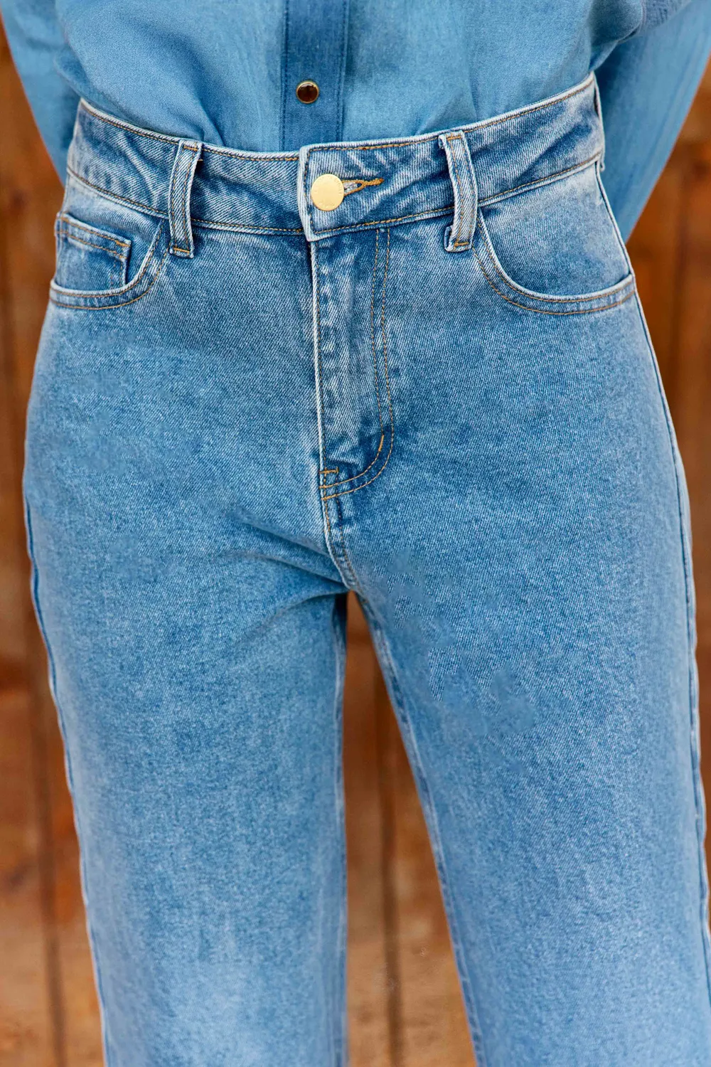 La Petite Etoile Pia jeans stone recht blauw