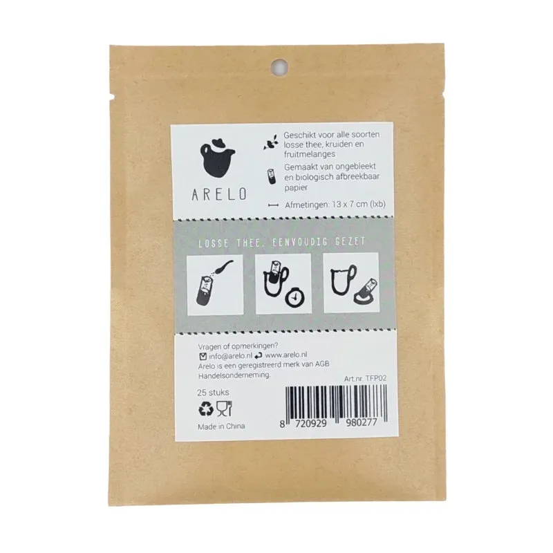 Arelo papieren theefilters 25 stuks 13x7cm