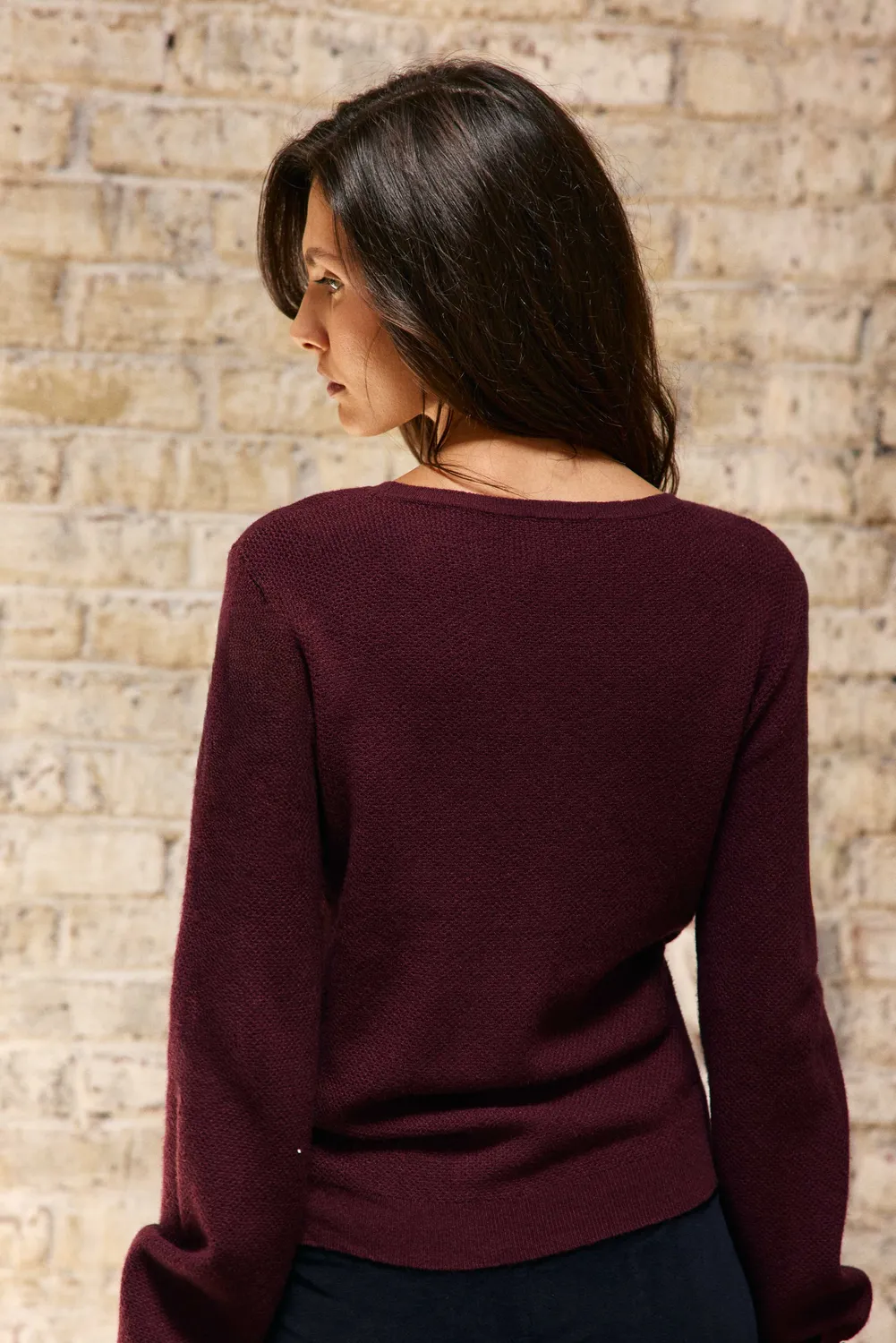 La Petite Etoile Melaky trui bordeaux honingraat
