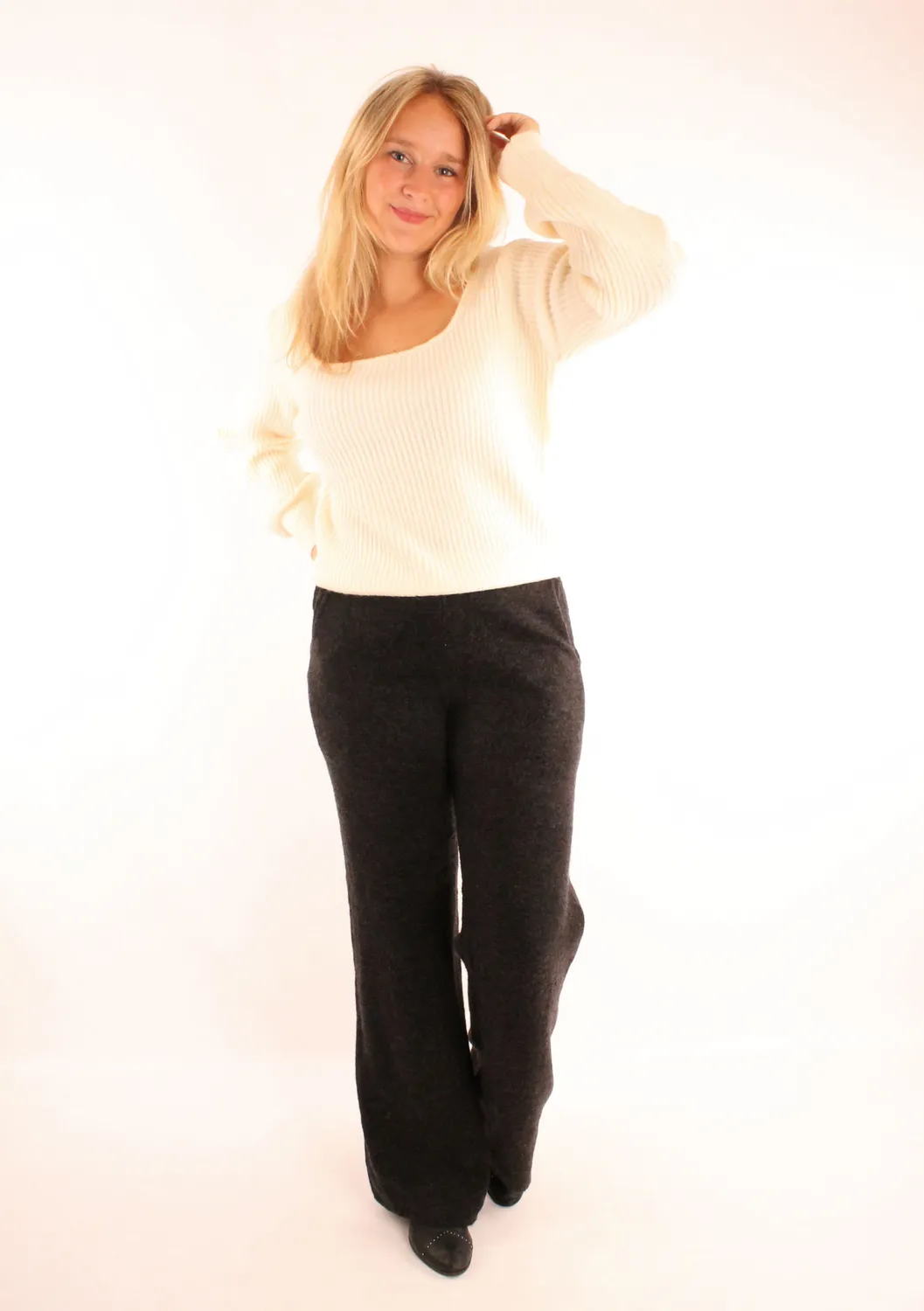 LOVEDRUNKY U-hals Trui Wit one size