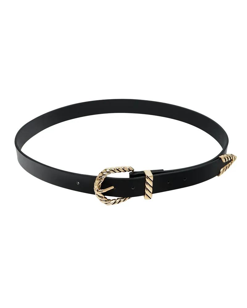 LOVEDRUNKY Girl Boss riem zwart goud 105 cm