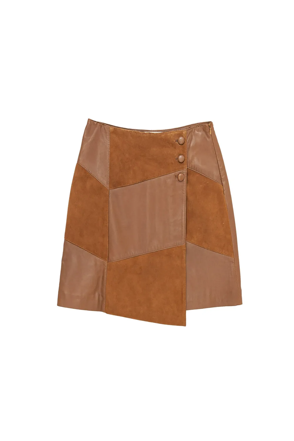 La Petite Etoile Flavy korte leren rok camel