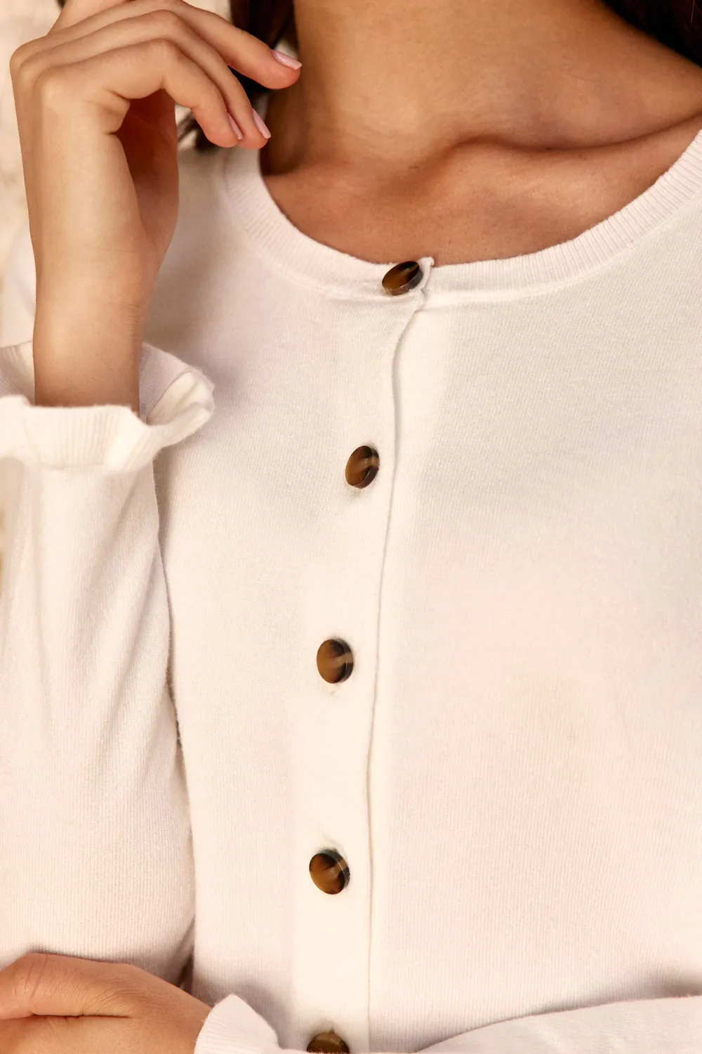 La Petite Etoile Monet vest ecru met knopen