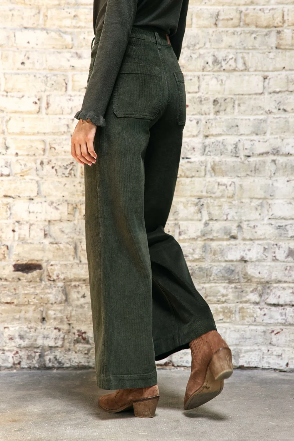 La Petite Etoile Atlanty broek kaki wijd ribfluweel