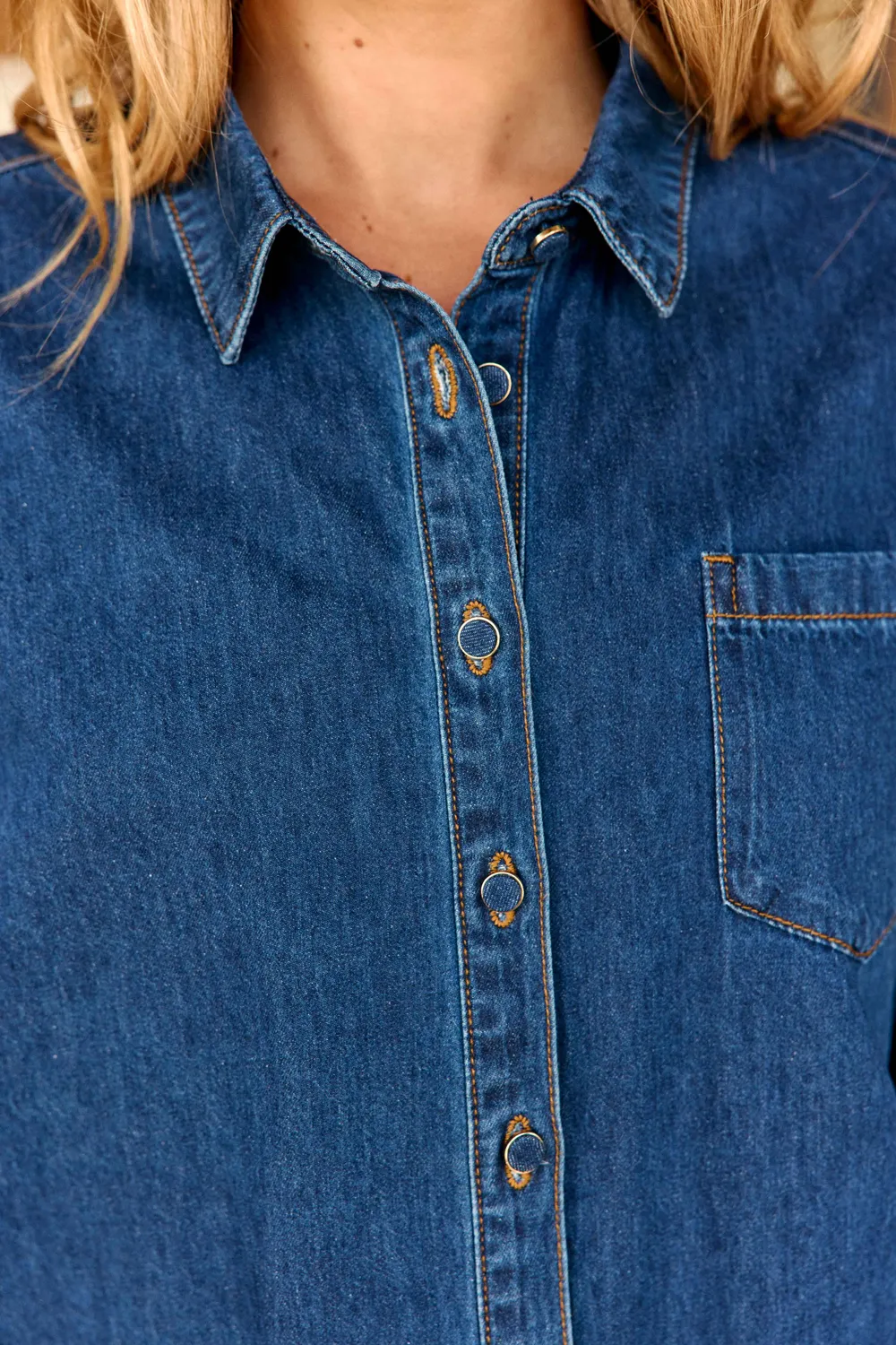 La Petite Etoile Chanico spijkerblouse 94-wash blauw