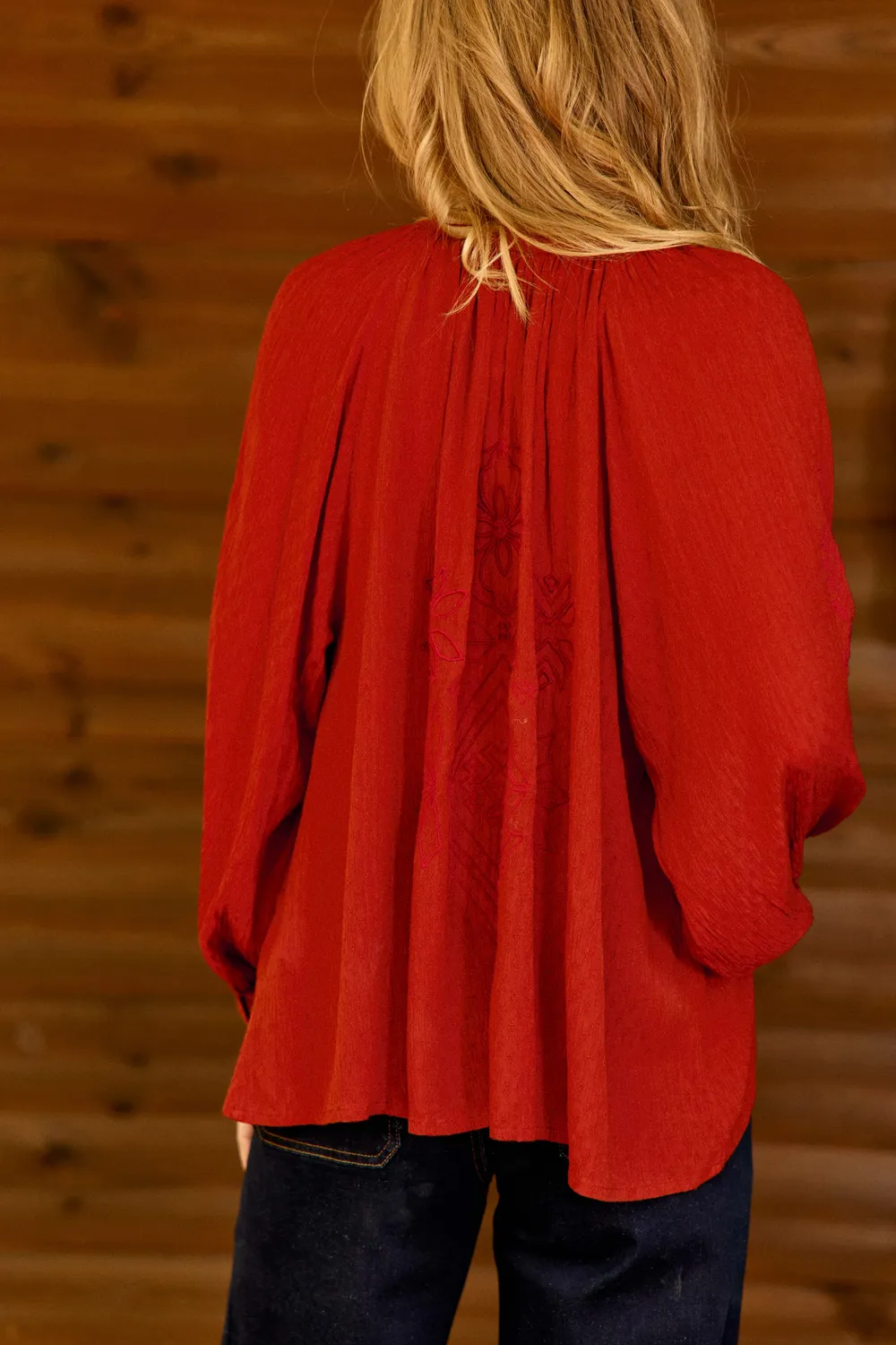 La Petite Etoile Bexley blouse baksteen wijd