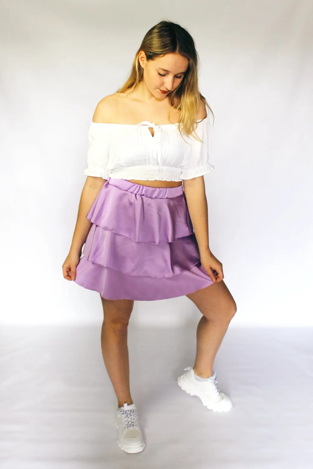 LOVEDRUNKY Ruffle Rok Lila met volant