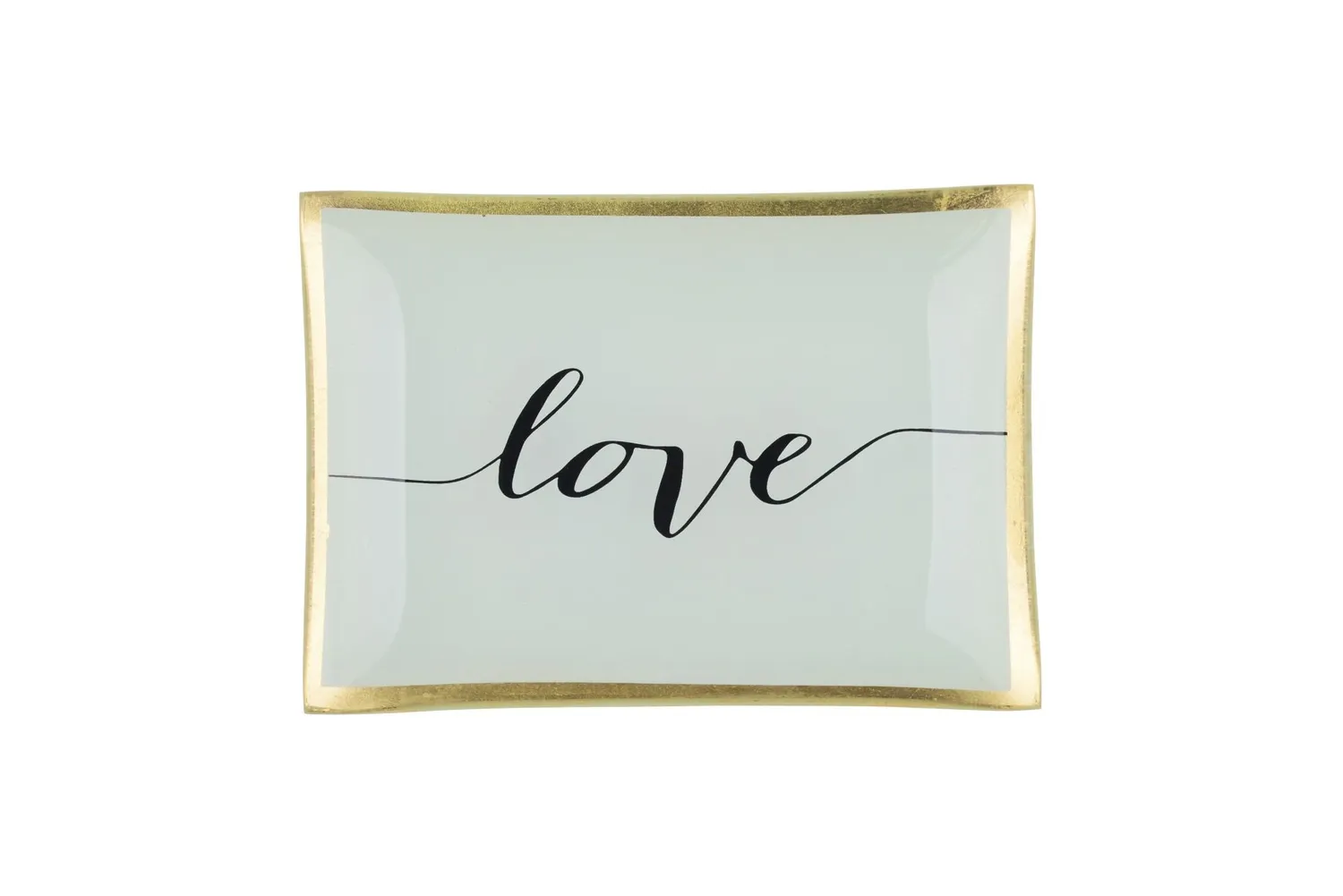 Loveplate Love schaaltje glas wit M 10x14,2 cm
