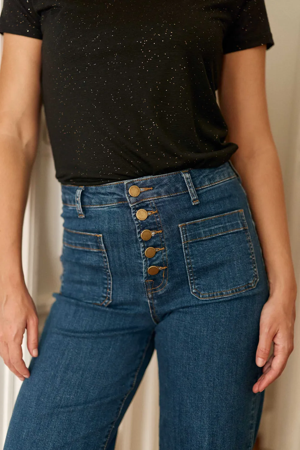 La Petite Etoile Atlanta wijde jeans wash flare