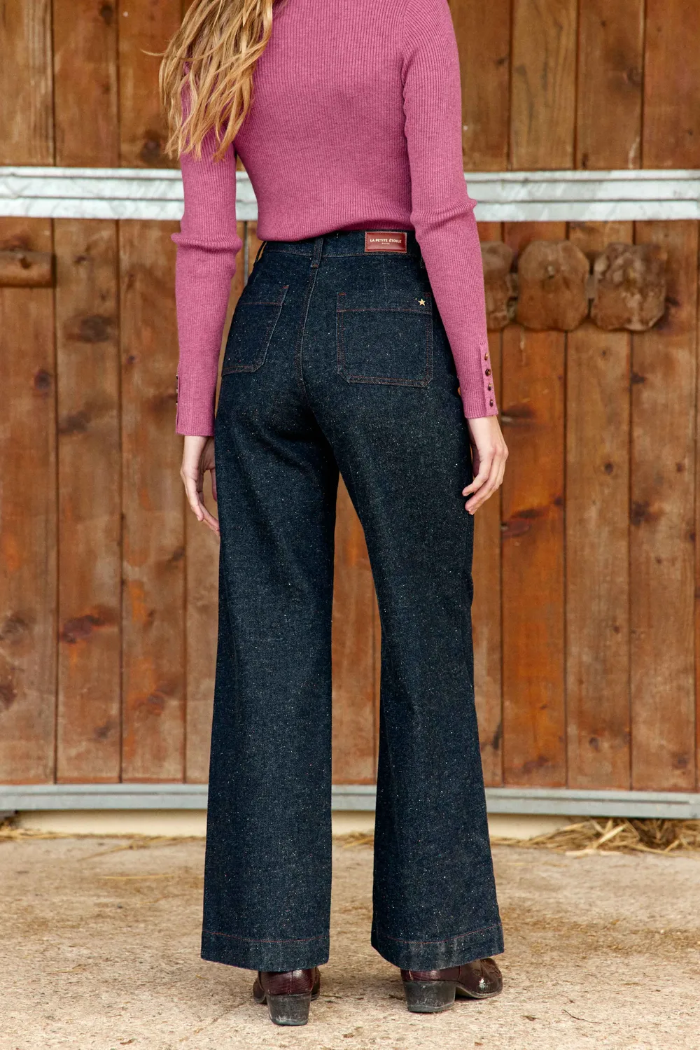 La Petite Etoile Atlanty jeans brut wijd pailletten