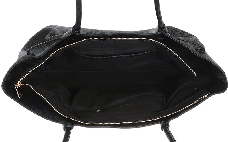 Amiek Cambridge shopper zwart vegan leer met rits