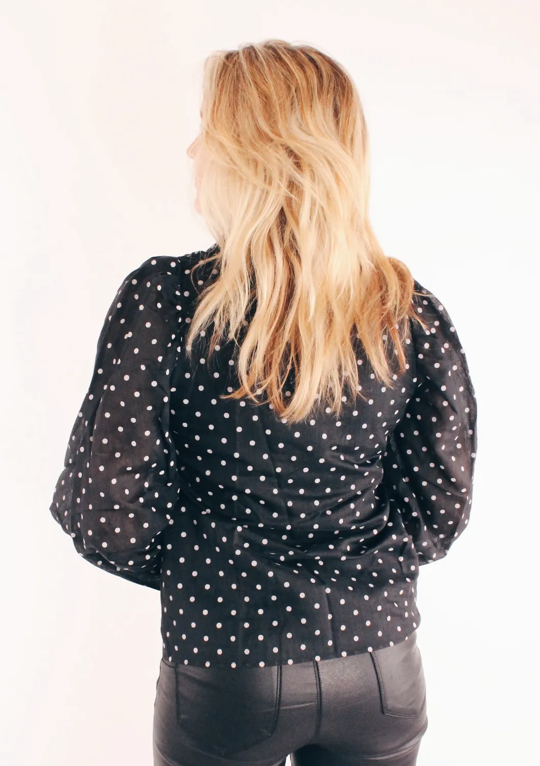 LOVEDRUNKY Blouse Stippen blouse zwart gevoerd