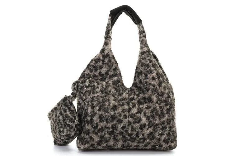 Amiek Arlberg schoudertas panter black teddy