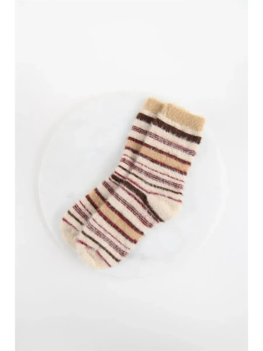 Amiek 24c Sokken Stripe fluffy multi onesize