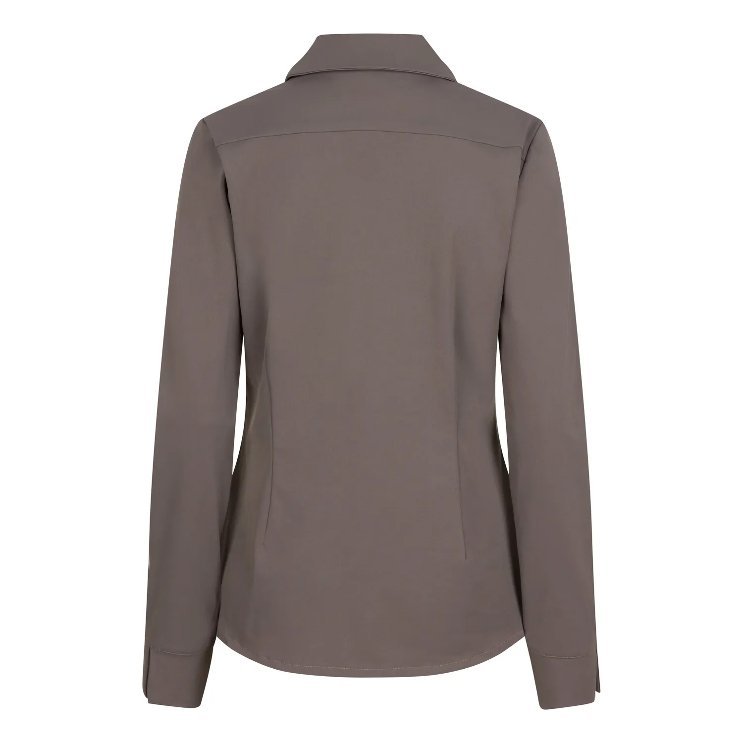 Laboutiek Ivanka blouse taupe travel lange mouw