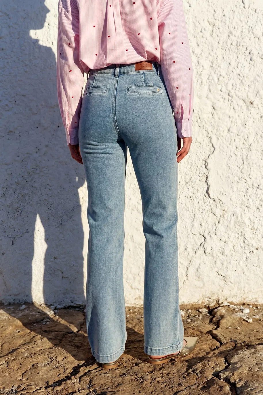 La Petite Etoile Sonny flare jeans marble wash