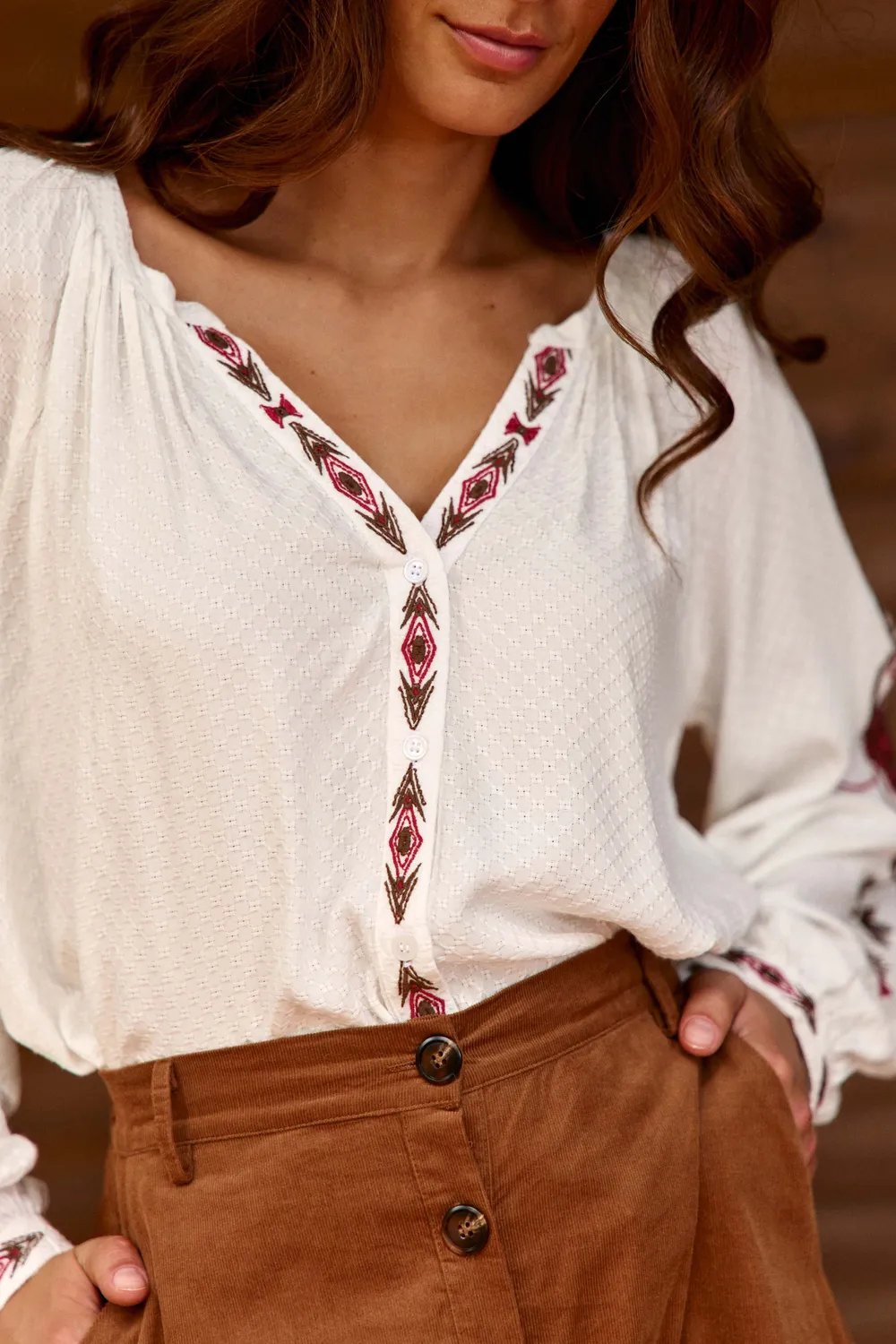 La Petite Etoile Barly blouse ecru geborduurd