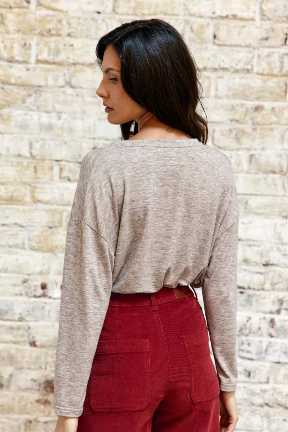 La Petite Etoile Tarcel longsleeve beige chine wijd