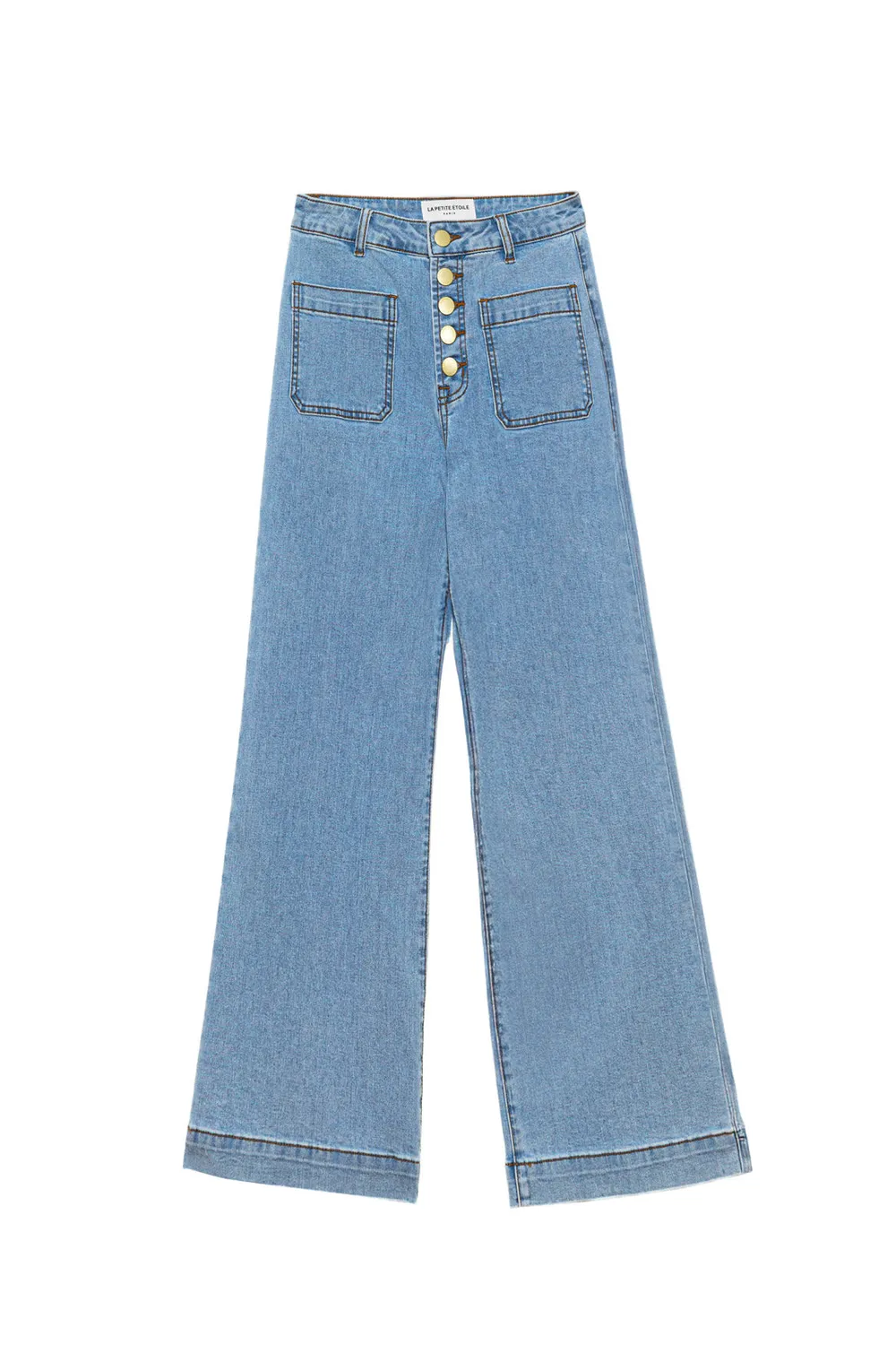 La Petite Etoile Atlanta jeans light stone wijde pijp