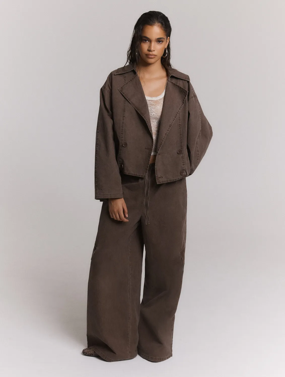 Amiek Mila Pants broek chocobruin cargo