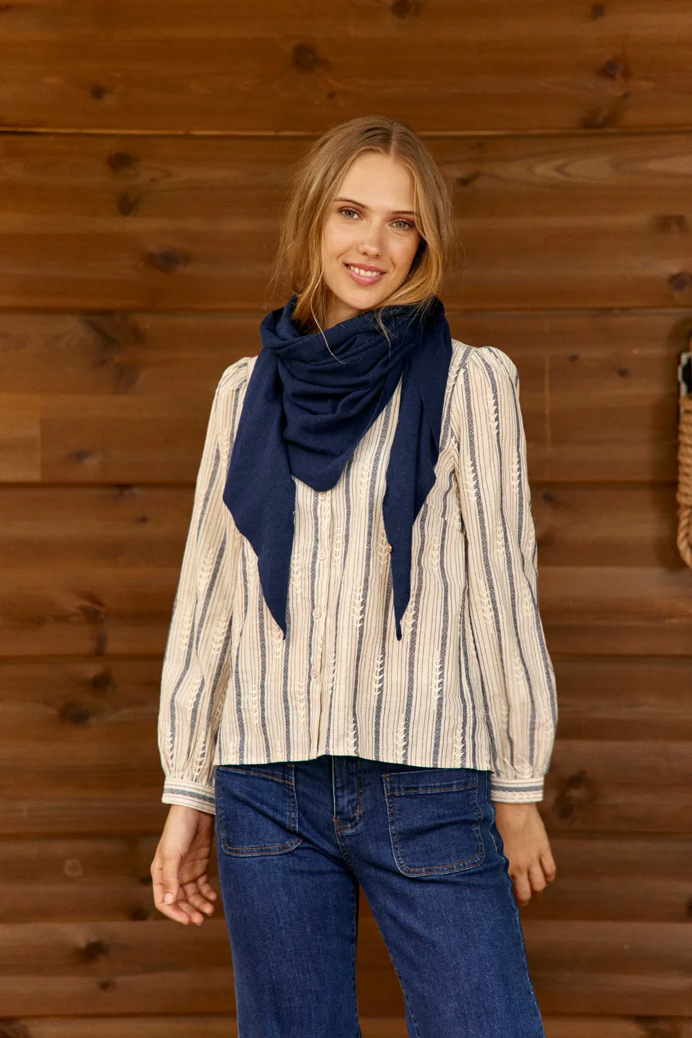 La Petite Etoile Arla sjaal marineblauw jersey