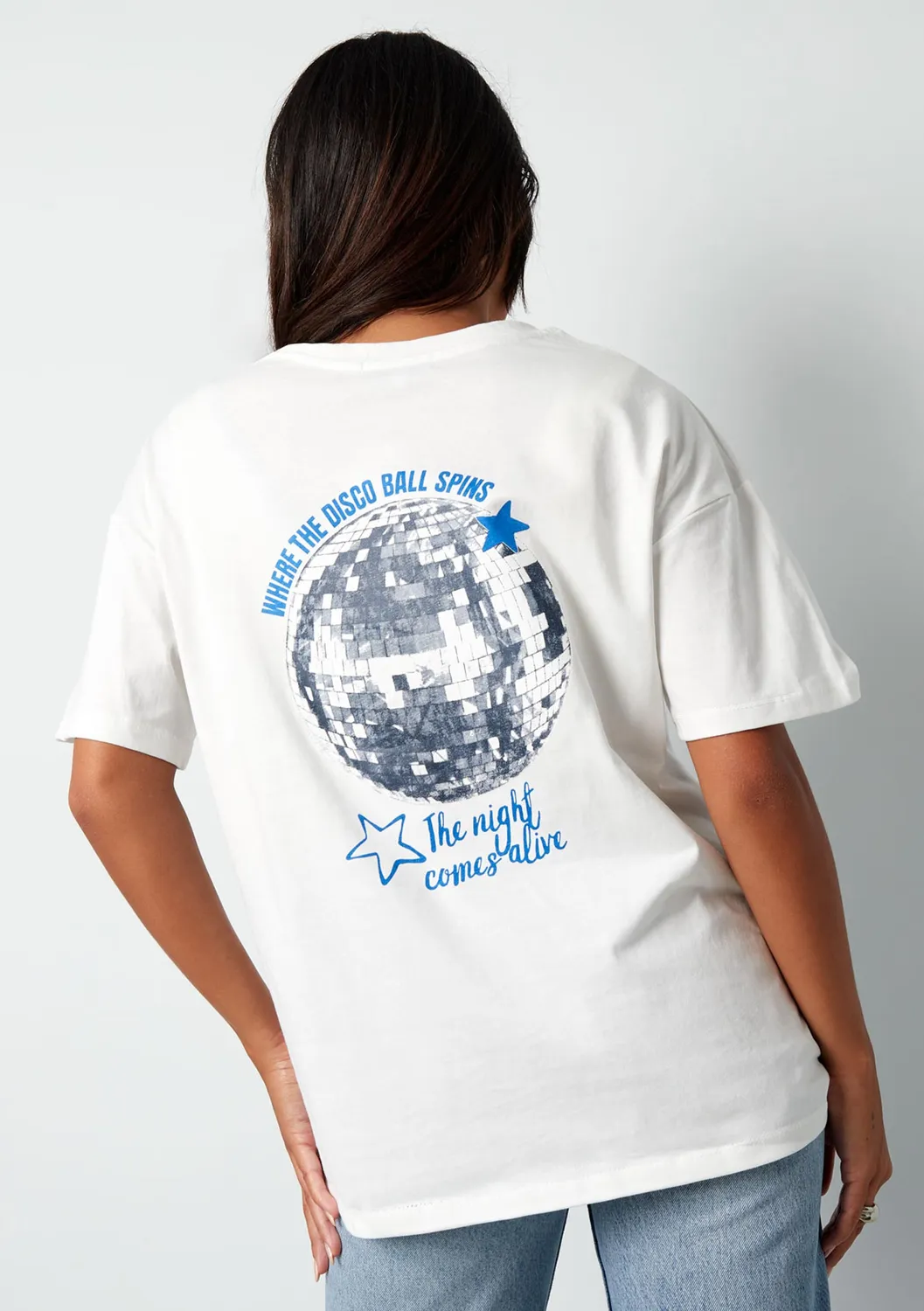 LOVEDRUNKY Disco Ball T-shirt wit relax fit