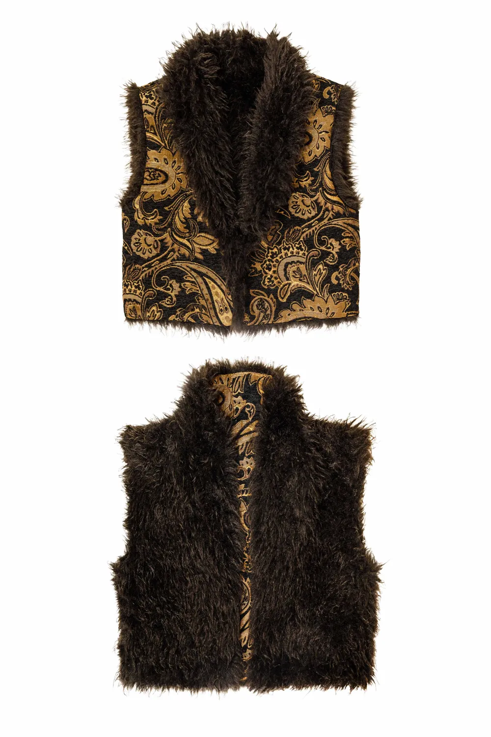 La Petite Etoile Veena omkeerbaar vest jacquard zwart