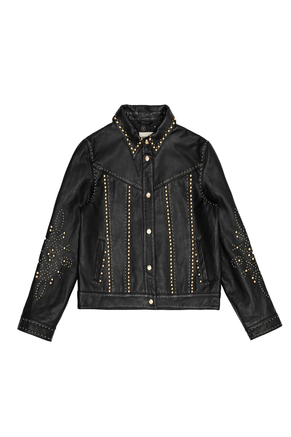 La Petite Etoile Firna jas zwart leer studs