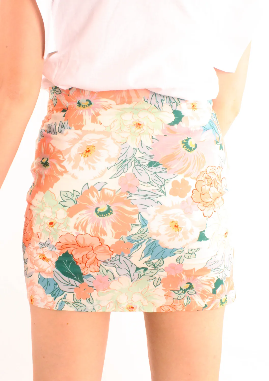 LOVEDRUNKY Knot Bloemenprint rok peach – bloemenprint