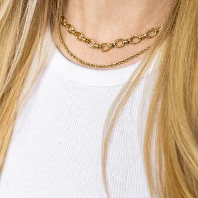 Essentialistics Basic Twisted ketting zilver 42 cm staal