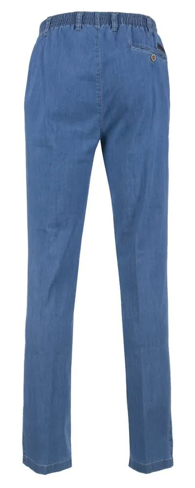Seniorenkleding Rondomelastiek Heren Jeans Lichtblauw Zomer