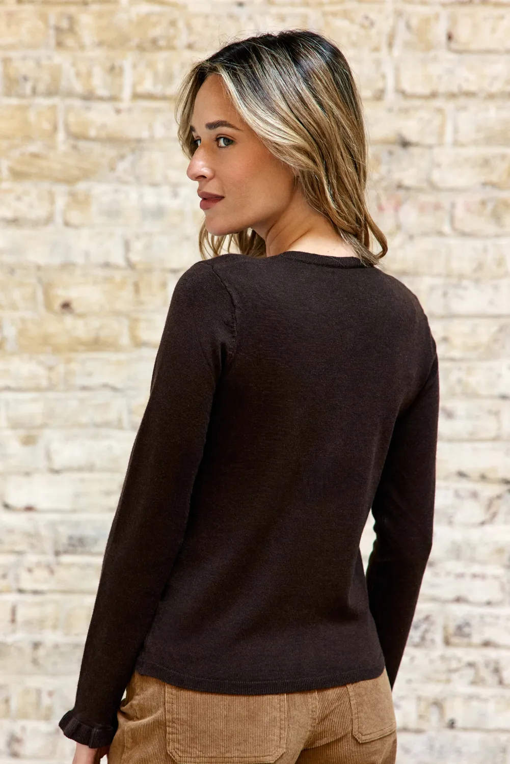 La Petite Etoile Monet vest bruin met knopen