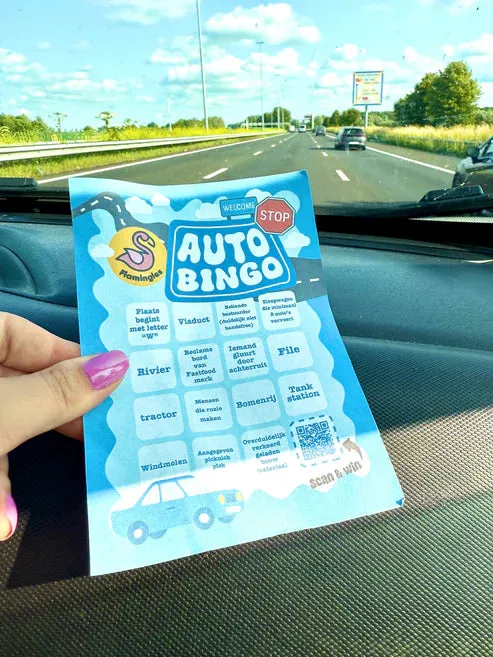 Amiek Auto Bingo reisspel onderweg