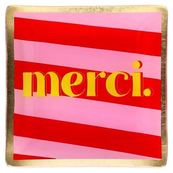 Loveplate S schaaltje merci glas rood 10cm