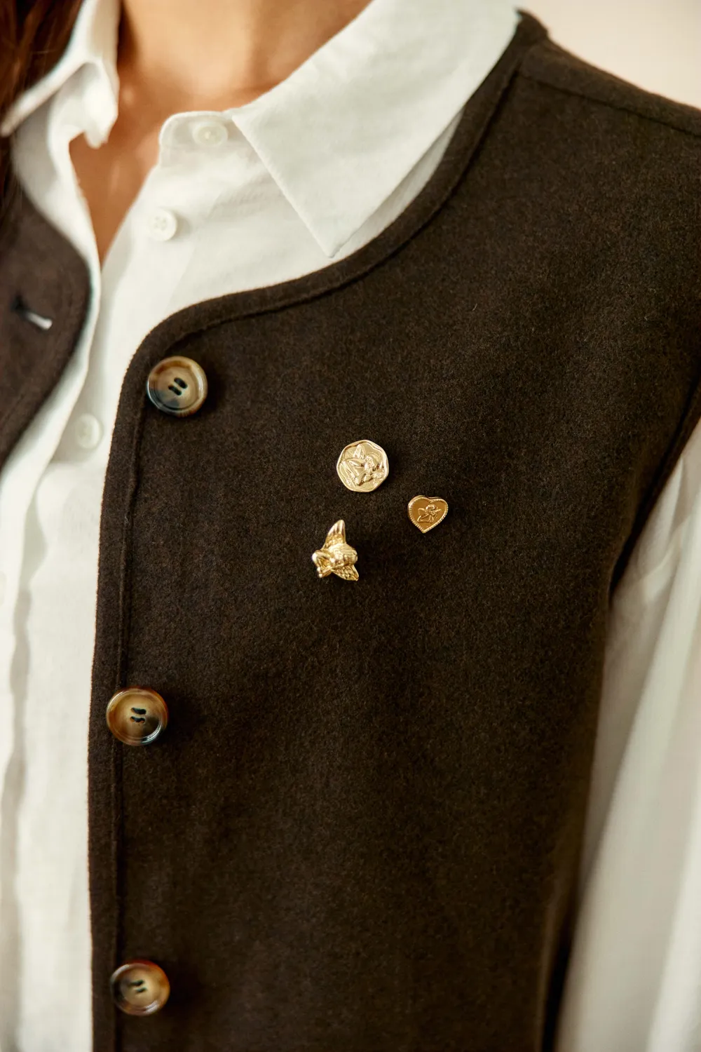 La Petite Etoile Albizi pins goud set van 3