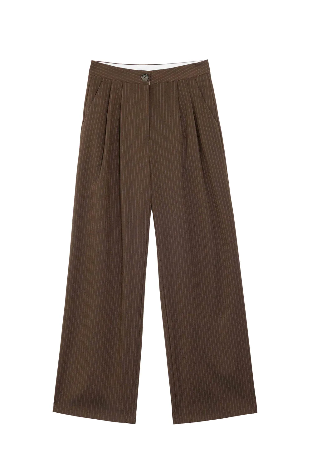 La Petite Etoile Paoline broek bruin-ecru wijde pijp