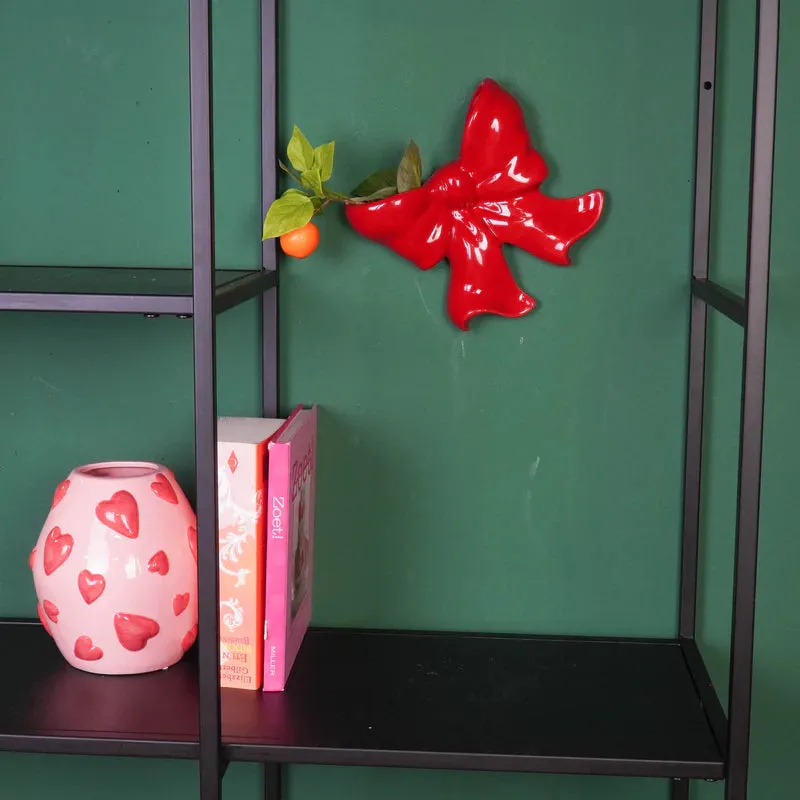 Amiek Strik muurvaas keramiek rood 19 cm