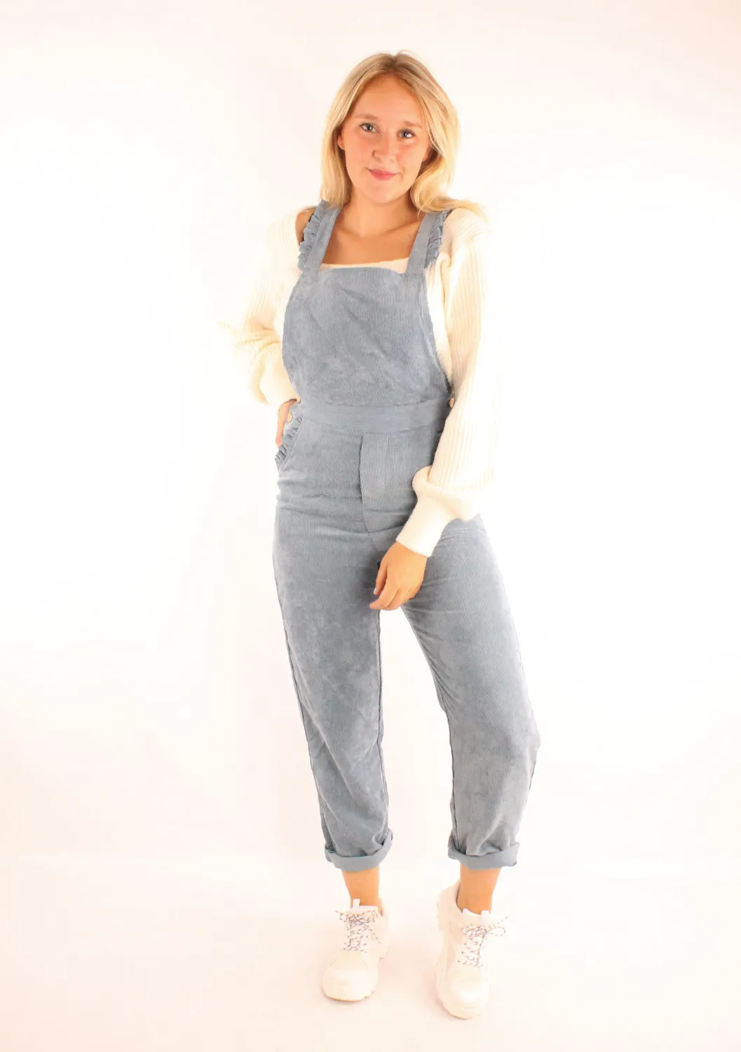 LOVEDRUNKY Corduroy jumpsuit blauw straight