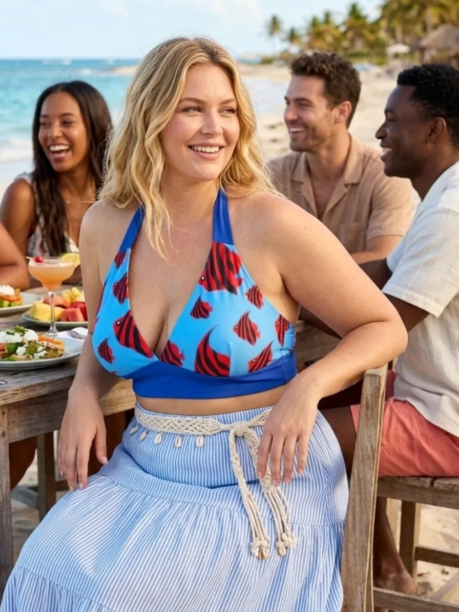 Tatyana What a Catch! beha top zwart 3X halter