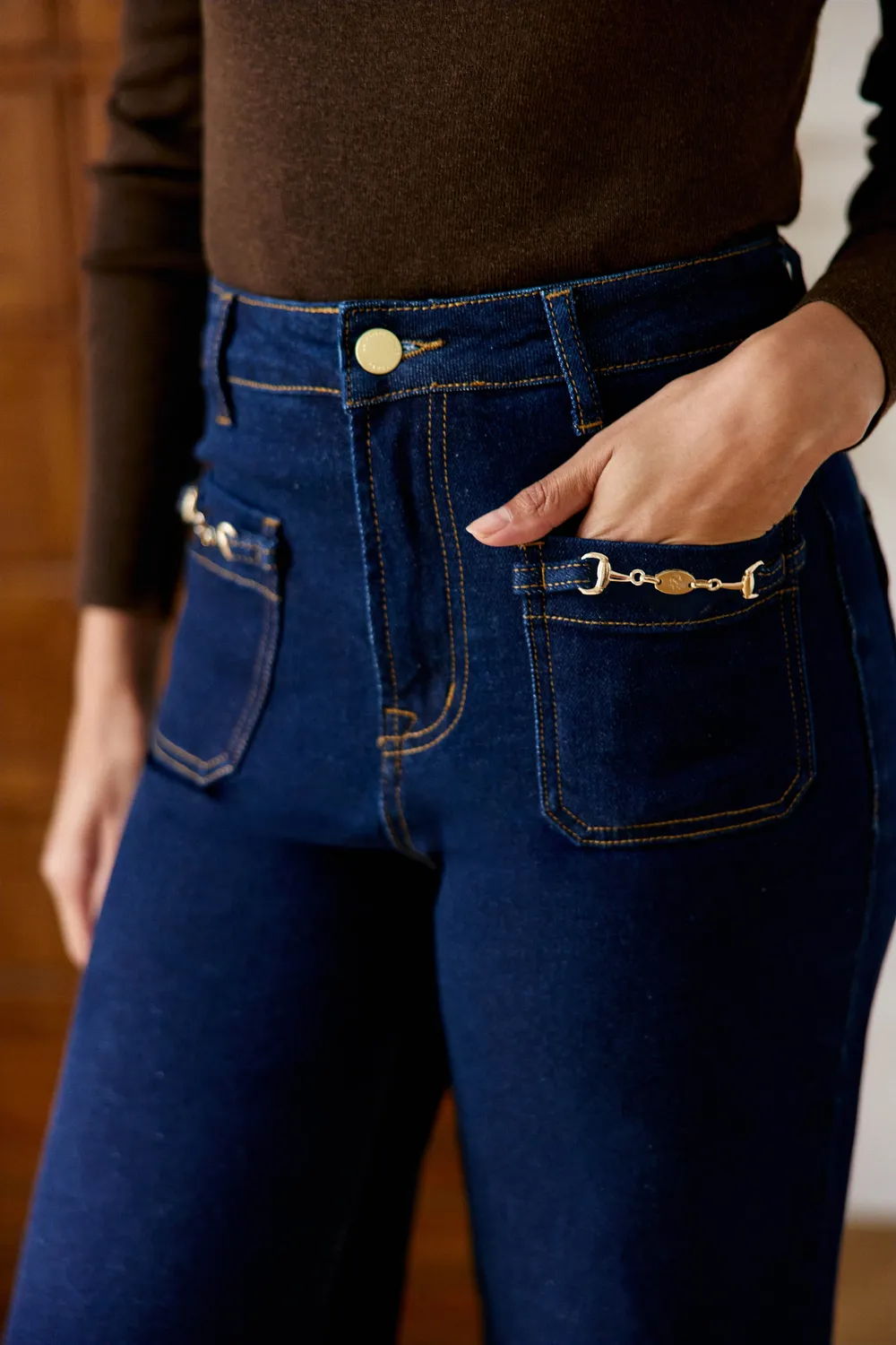 La Petite Etoile Atlantyna wijde jeans brut blauw