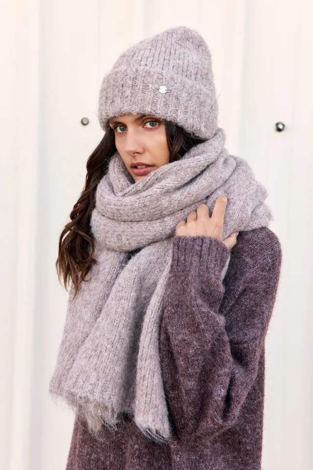 La Petite Etoile Averya sjaal taupe gemêleerd