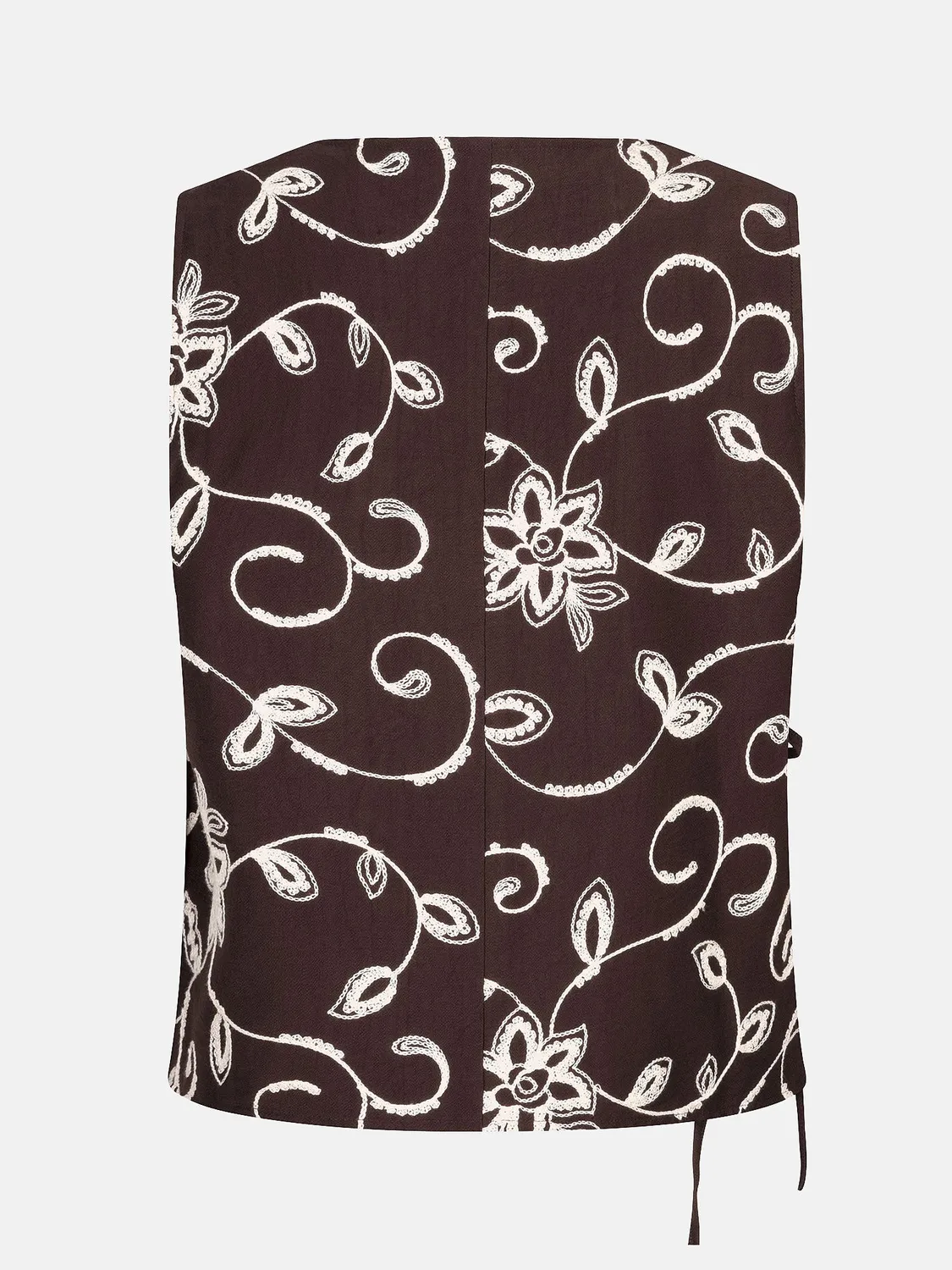 Amiek Inge gilet donkerbruin overslag V-hals