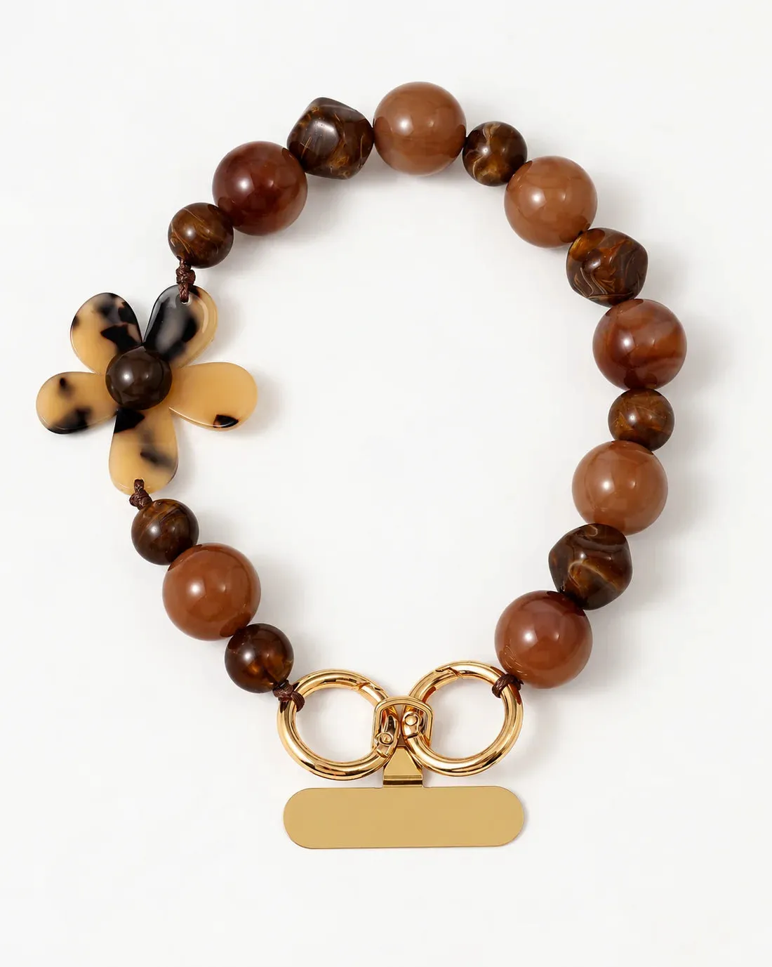 Amiek Chocolate Daisy telefoonkoord bruin goud