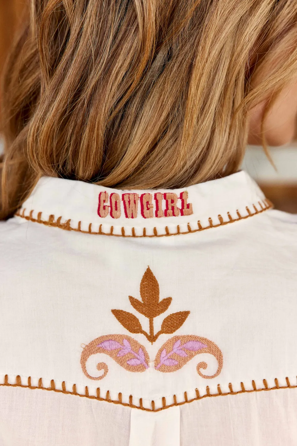 La Petite Etoile Clotaire blouse ecru borduursel lange mouw