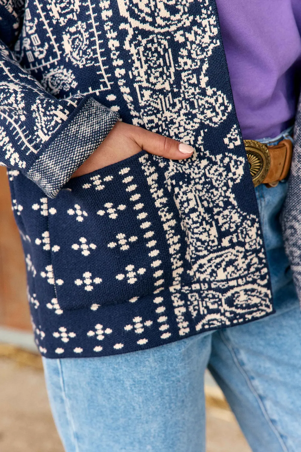 La Petite Etoile Modena vest marine bandana print