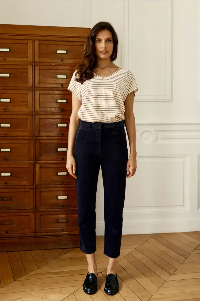La Petite Etoile Parfaito cigarette broek marine fluweel
