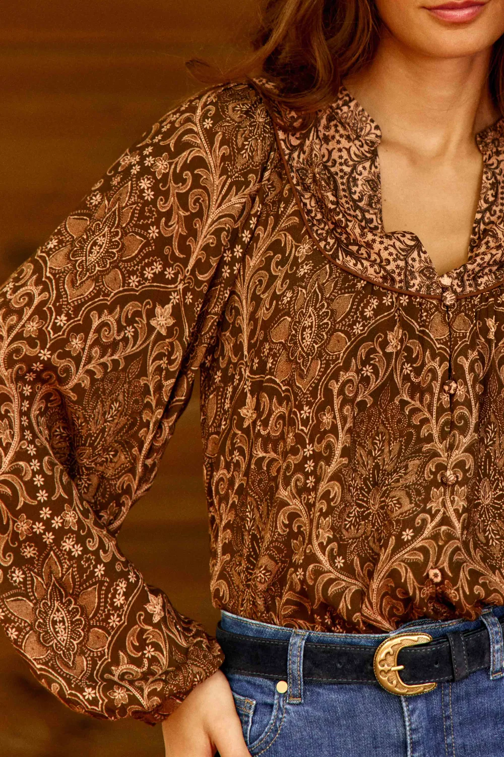 La Petite Etoile Blyn blouse boho bruin paisley