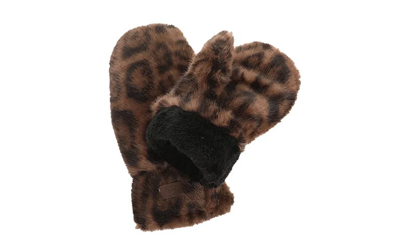 Amiek Ohau wanten panter bruin faux fur