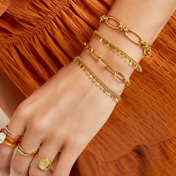 LOVEDRUNKY Sparkling Stars armband goud sterren